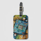 Motherboard - Abstract Computer Tech Art Bagagelabel (Voorkant (verticaal))