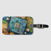Motherboard - Abstract Computer Tech Art Bagagelabel (Voorkant (horizontaal))