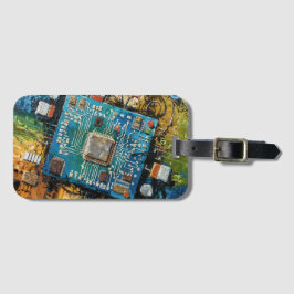 Motherboard - Abstract Computer Tech Art Bagagelabel