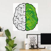 Motherboard Brain Poster (Thuiskantoor)