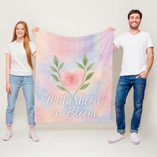 Motherhood in Bloom Fleece Blanket – Floral Gift. Deken (In situ)