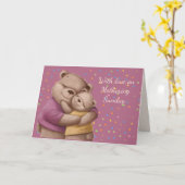 Mothering Sunday Moeder Mam Cute Beer Hugs Kaart (Gele Bloem)