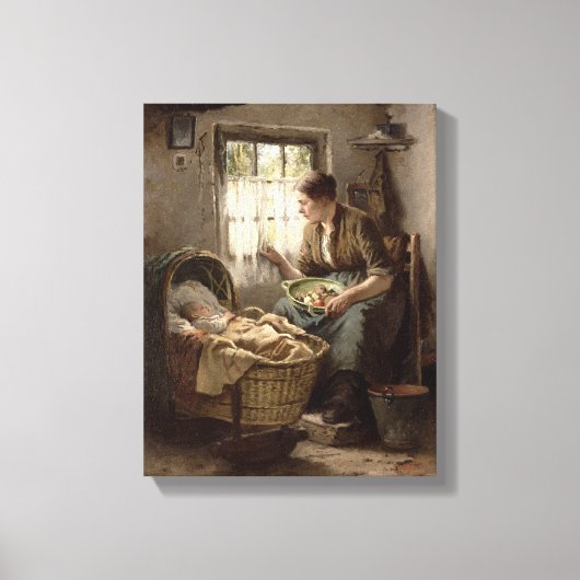 Motherly Affection (olie op canvas) Canvas Afdruk (Voorkant)