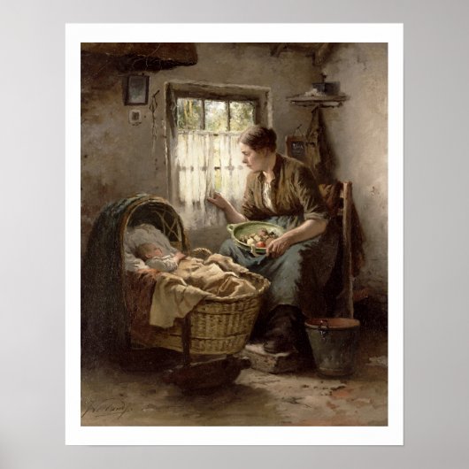 Motherly Affection (olie op canvas) Poster (Voorkant)