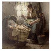 Motherly Affection (olie op canvas) Tegeltje (Voorkant)