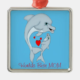 Motherly Dolphin Love Metalen Ornament