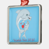 Motherly Dolphin Love Metalen Ornament (Links)