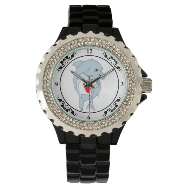 Motherly Dolphin Love Watch Horloge (Voorkant)