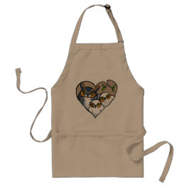 Motherly Horned Owl Nest Heart Apron Standaard Schort