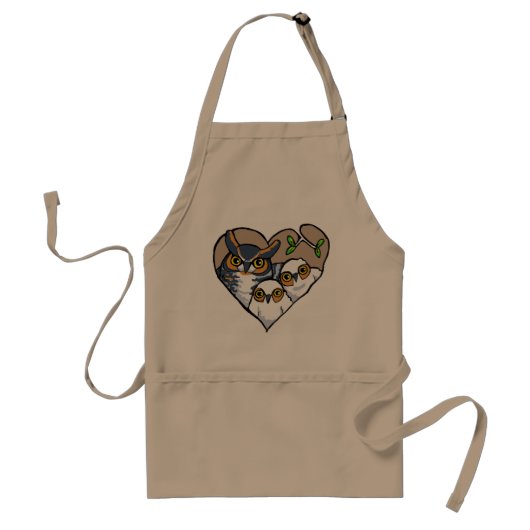 Motherly Horned Owl Nest Heart Apron Standaard Schort (Voorkant)
