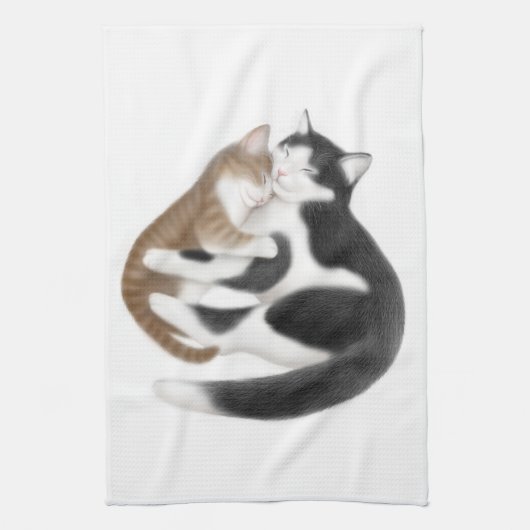 Motherly Love Cats Kitchen Towel Theedoek (Verticaal)