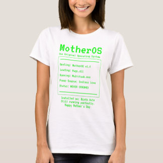 MotherOS Retro Tech Moederdag Design T-shirt