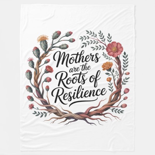 Mothers Are The Roots Of Resilience Fleece Deken (Voorkant)