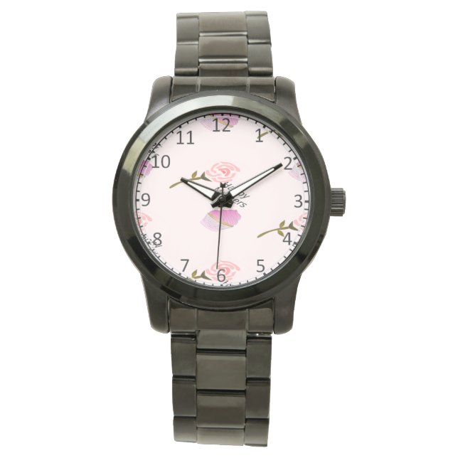Mothers cup cake roze horloge (Voorkant)