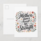 Mothers Dance Through Life With Strength Aankondigingskaart (Voorkant / Achterkant)