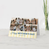Mothers Day 10 Photo Vintage Yellow Stripes Feestdagen Kaart (Voorkant)