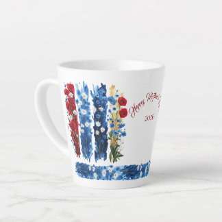 Mother's Day 2026 Brush Strokes Wildflowers Latte Mok
