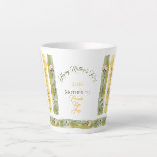 Mother's Day 2026 Brush Strokes Wildflowers Latte Mok