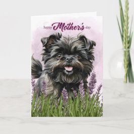 Mother's Day Affenpinscher Dog in Purple Feestdagen Kaart