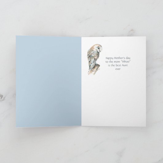 Mother's Day Aunt Humor Barn Owl Bird Kaart (Binnen)