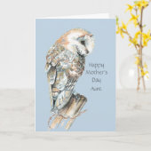 Mother's Day Aunt Humor Barn Owl Bird Kaart (Gele Bloem)