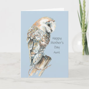 Mother's Day Aunt Humor Barn Owl Bird Kaart