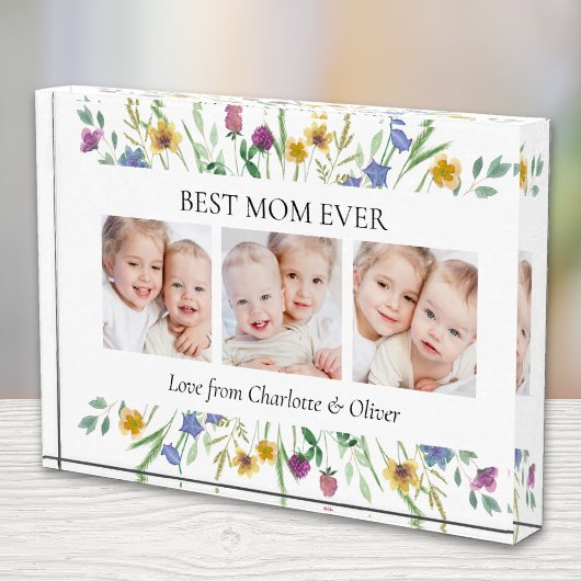 Mother's Day Best Mom Ever Floral Fotoblokken