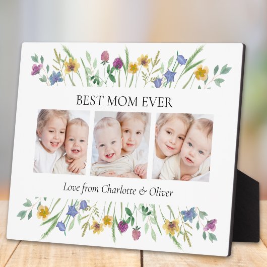 Mother's Day Best Mom Ever Floral Fotoplaat
