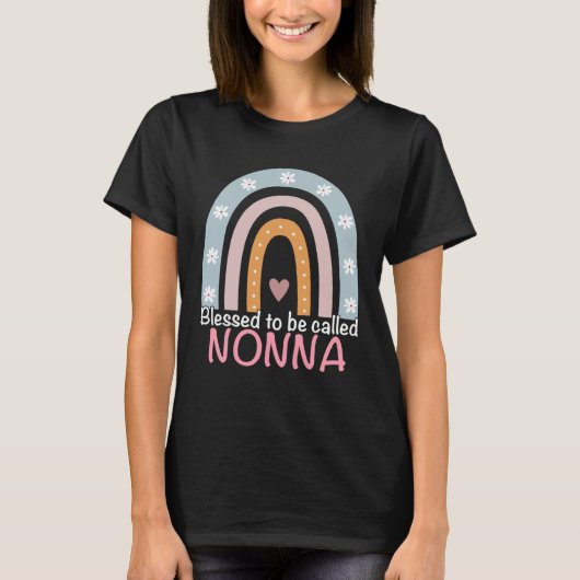 Mothers Day Blessed To Be Called Nonna Rainbow Non T-shirt (Voorkant)
