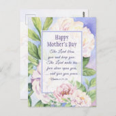 Mother's Day Blessing Bible Verse Floral Briefkaart (Voorkant / Achterkant)