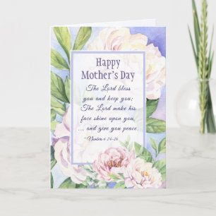 Mother's Day Blessing Bible Verse Floral Feestdagen Kaart