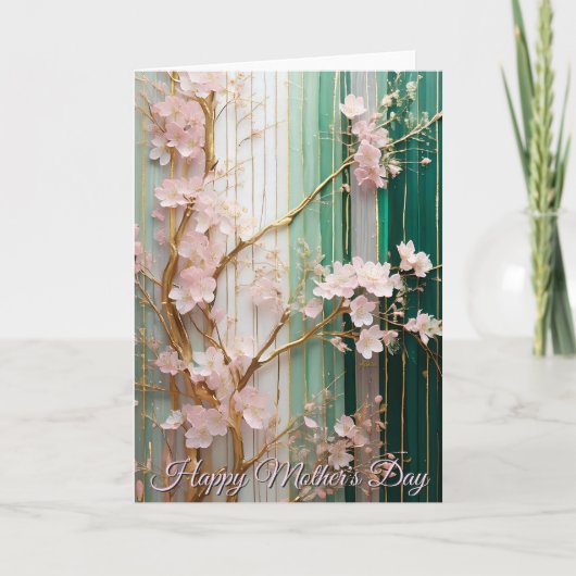 Mother's Day Blooming Cherry Blossoms Wall Kaart (Voorkant)