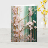 Mother's Day Blooming Cherry Blossoms Wall Kaart (Gele Bloem)