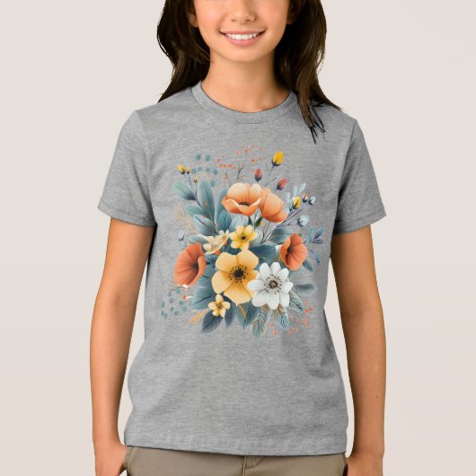 Mother's Day Boho Flowers Clipart-619830 Tri-Blend Shirt (Voorkant)