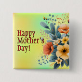 Mother's Day Boho Flowers Clipart-61983 Keychain Vierkante Button 5,1 Cm (Voorkant)