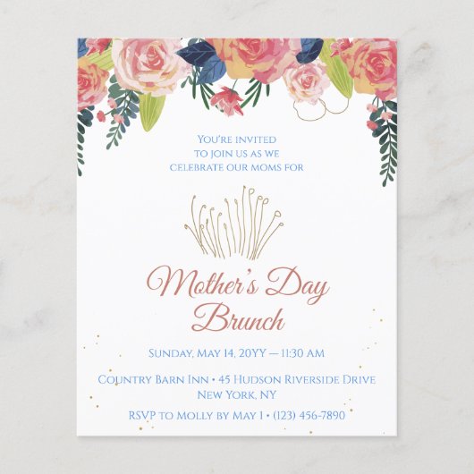 Mother's Day Brunch Party Invitation Flyer (Voorkant)
