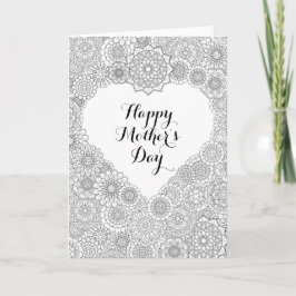 Mother's Day Card: Adult Coloring Kaart