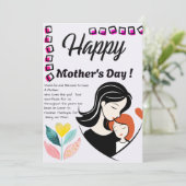 Mothers Day Card  Kaart (Staand voorkant)