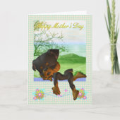 Mother's Day Card met little Rottweiler dog Kaart (Voorkant)
