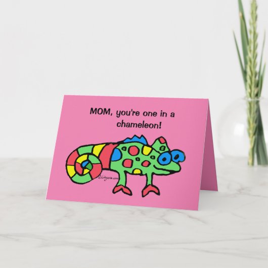 Mother's Day Chameleon Pink Card Kaart (Voorkant)