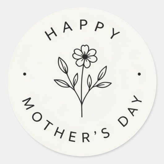 Mother's Day Classic Round Sticker (Voorkant)