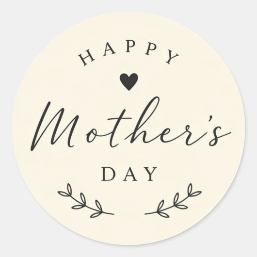 Mother's Day Classic Round Sticker (Voorkant)