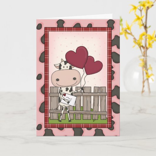 Mother's Day - Cow Delivery Kaart (Gele Bloem)