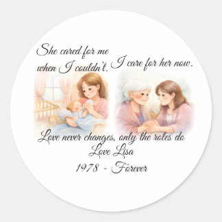 Mother's Day Elders Care  Throw Pillow Ronde Sticker