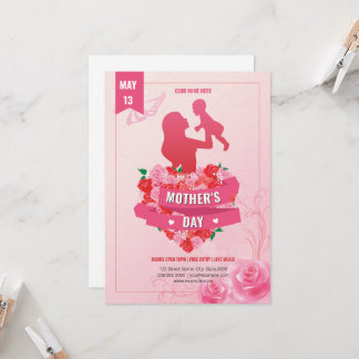Mothers Day Event Invitation Flyer Template Kaart