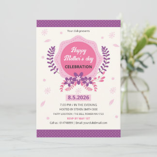Mothers Day Event Invitation Flyer Template Kaart