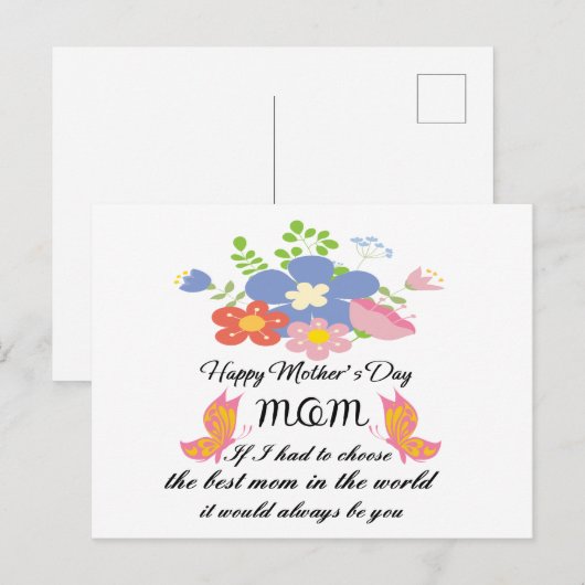 Mother's day feestdagenkaart (Voorkant / Achterkant)