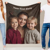 Mothers Day Fleece Blanket Custom Photo Text Gifts