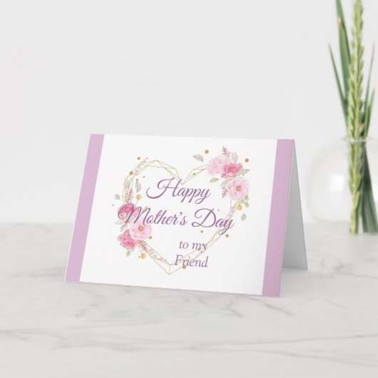 Mother's Day Garden Friend Flowers Heart Card Kaart (Voorkant)