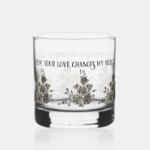 Mother's Day Glass with Sentimental Quote and Blac